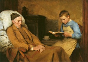 Albert Anker, Die Andacht des Großvaters (1893)