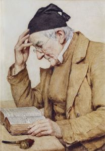 Albert Anker, Lesender Mann (1909)