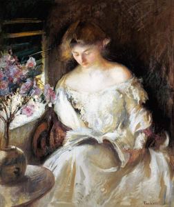 Edmund Charles Tarbell, Lesende junge Frau (1902)
